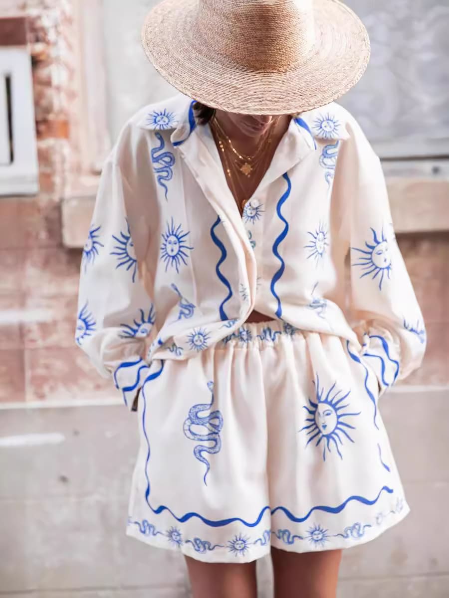 Ensemble short imprimé Soleil