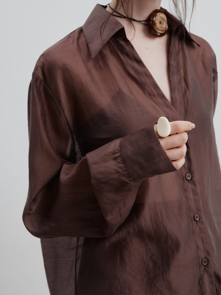 Chemise légère à manches longues avec protection solaire