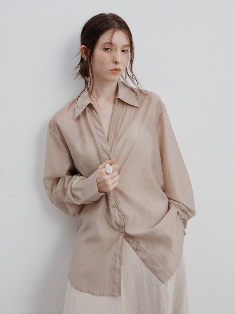 Chemise légère à manches longues avec protection solaire