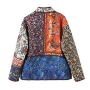 Casaco Acolchoado Multicolor com Estampa de Padrão Étnico