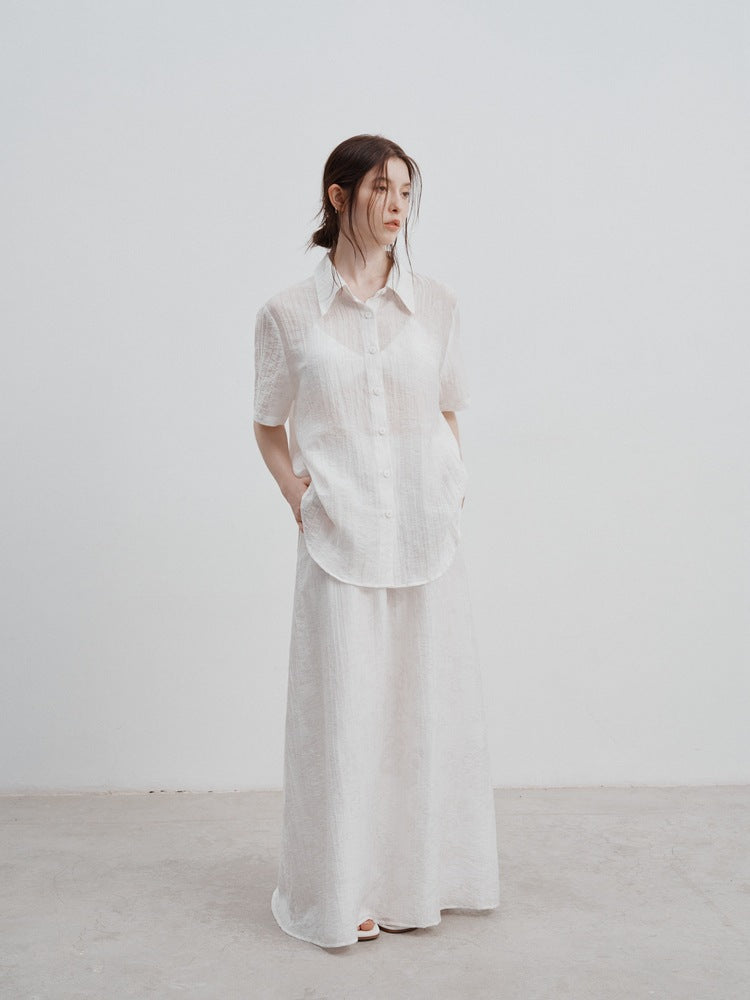 Chemise Tencel à motif jacquard