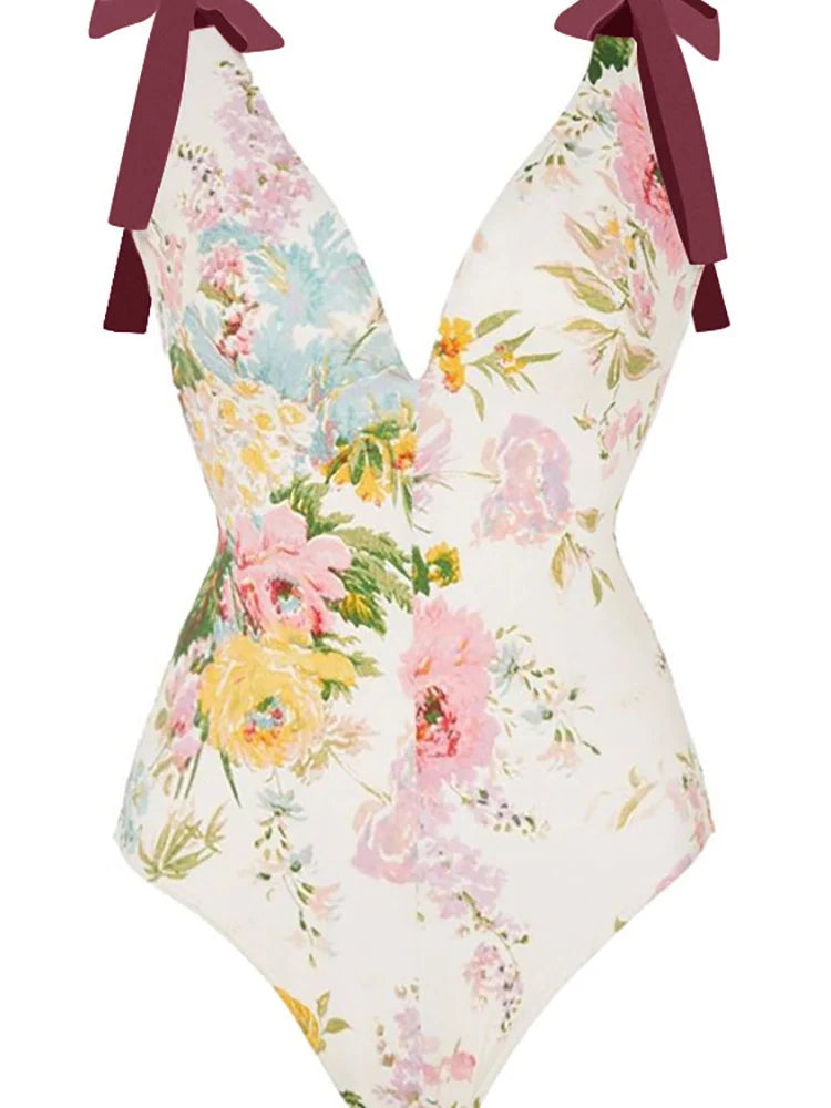 Appliqué Tie-Up Sexy Bikini Set