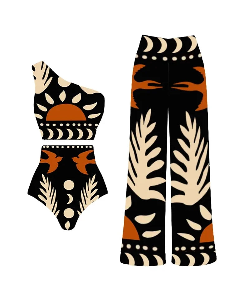 Printed High-Waist Bikini Set