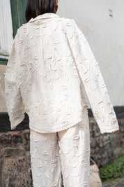 Ensemble deux pièces décontracté en jacquard de style resort unique
