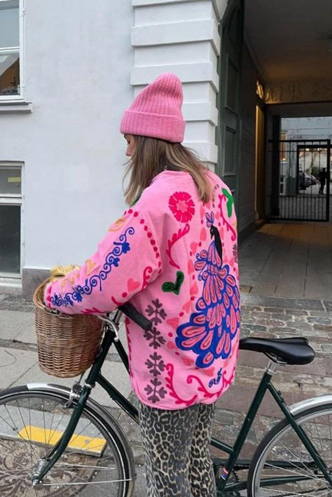 Cute Graffiti Style Print Thin Jacket